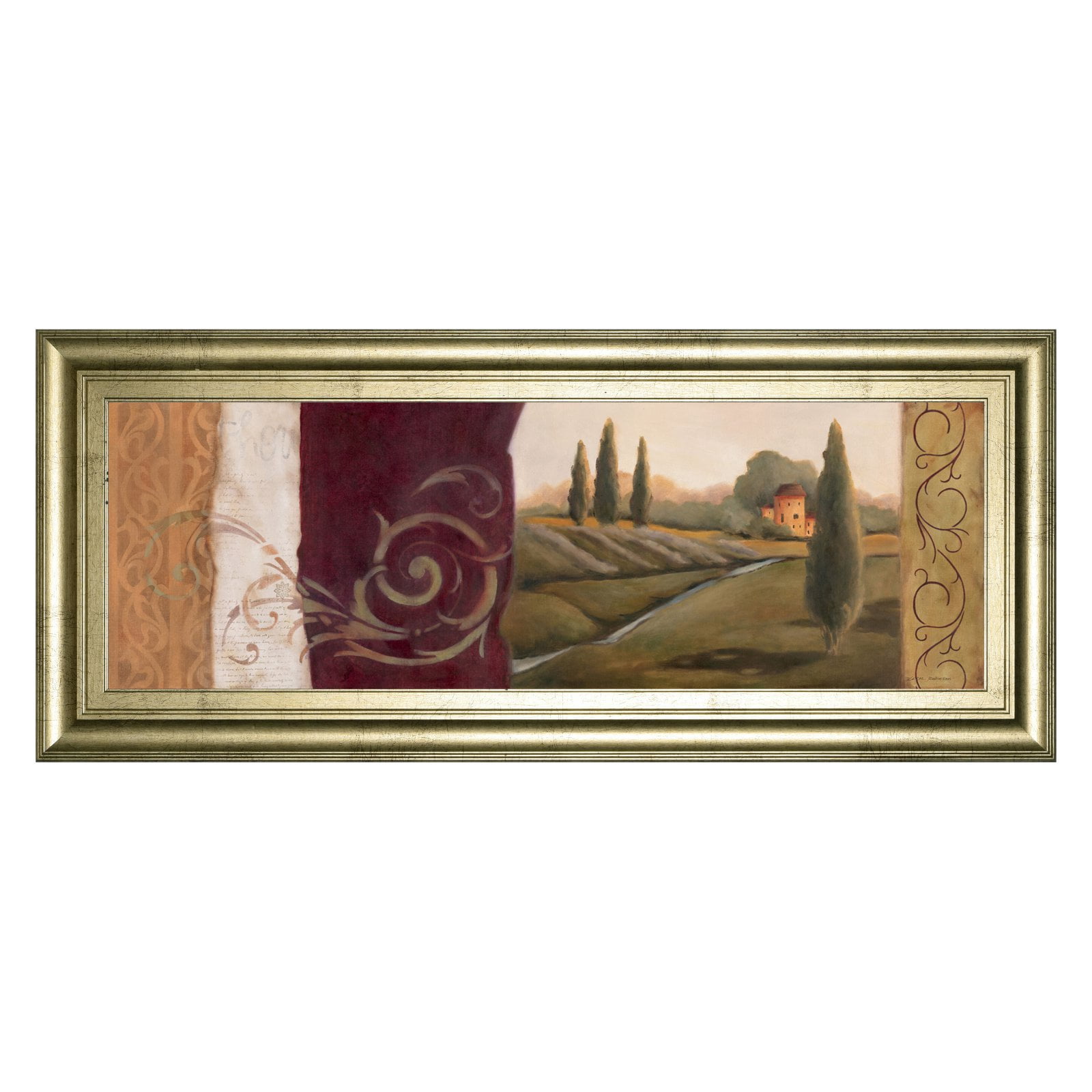 Classy Art Tuscan Scene I Framed Wall 42w X 18h In