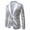 Silver, variant on Herrnalise Men's Color Matching Sequin Suit, One Button Dress, Performance Suit, Long Sleeved Lapel Collar Suit Jacket Coat Blazer Navy
