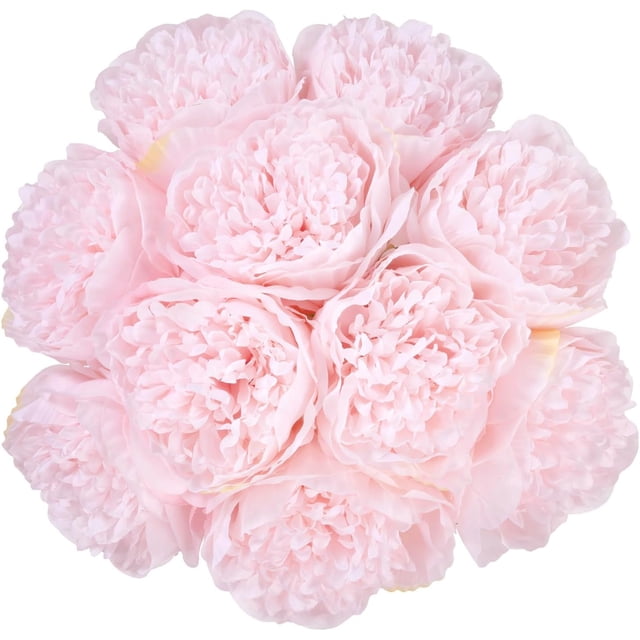 Ramo de flores artificiales de peonía de seda con tallos Peonías vintage de aspecto real para decoración del hogar y boda (Azul marino)