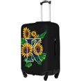 thumbnail image 3 of Sunflower Initial Name K Black Luggage Cover Elastic Washable Stretch Suitcase Protector Anti-Scratch Travel Suitcase Cover for Kid and Adult S (Fit 18-21 inch suitcase), 3 of 6