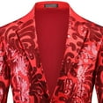 thumbnail image 4 of Handshe Men's Formal Blazer, Solid Color with Sequins and Pockets, Single Button Slim Fit for Wedding and Business Wears, 4 of 6