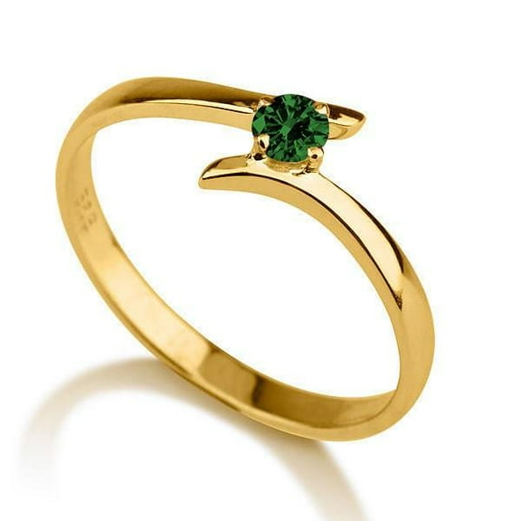 1 Carat Round Cut Solitaire Engagement Ring in 10k Yellow Gold