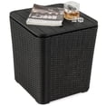 thumbnail image 3 of ZHICHUN Outdoor Resin Storage Side Table Wicker Accent Table With Removable Lid For Patio Backyard Poolside, 3 of 6