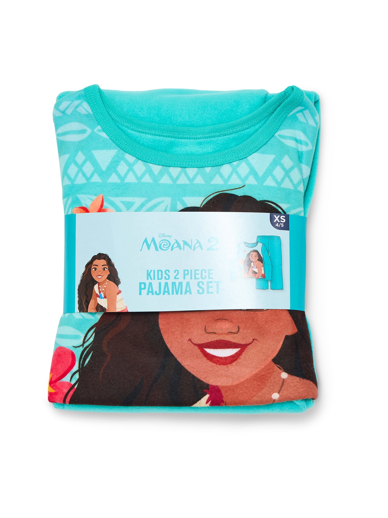 Disney Moana Girls Long Sleeve Top and Pants Pajama Set, Sizes 4-12