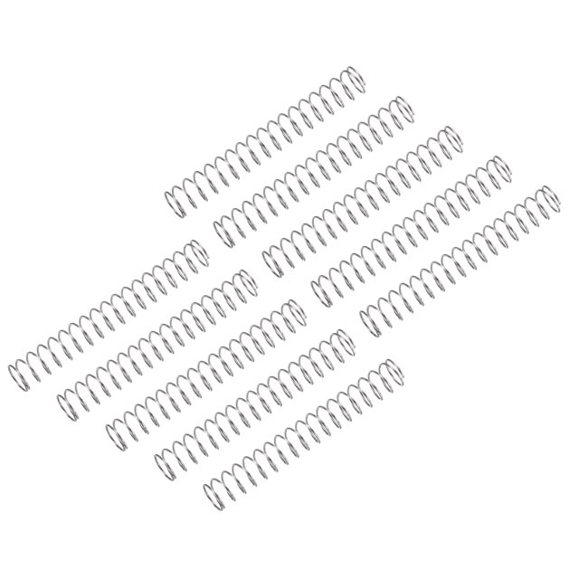 10Pack Compression Spring, 304 Stainless Steel 7mm OD 0.5mm Wire 50mm Length Mechanical Spring for Shop Home Repair Project, Silver Tone