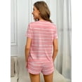 thumbnail image 6 of Ekouaer 2 Pack Pajamas Short Sleeve Top with Shorts Sets Comfy Pjs Lounge Sets Sleepwear for Women, 6 of 7
