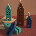 thumbnail image 3 of 3 piezas Art House molde de silicona DIY vela artesanía resina fundición hormigón jabón arcilla perfecto DIY molde para artesanos decoración del hogar regalos, 3 of 5