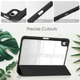 thumbnail image 5 of Dteck for iPad 10th Generation Case with Pencil Holder, Clear Back Cover Tri Fild Stand Magnetic Flip Folio Smart Case Auto Wake Sleep for New iPad 2022 10.9 inch, Black, 5 of 8