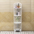 thumbnail image 2 of Étagère d'Angle de Salle de Bain en Bois et Plastique à 4 Niveaux, Organisateur, 2 of 5