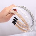 thumbnail image 4 of HSHDLDF Bandeau Mode Étincelant 4 Rangées Cristal Strass (Blanc), 4 of 7