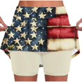 thumbnail image 2 of uublik Skirt Shorts For Women 4th of July Athletic Golf Skorts for Women Casual Workout Built-in Shorts, Red, 2 of 6