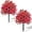 Rose Red, variant on 2Pcs Artificial Violet Ball Topiary Trees with Ground Spikes for Outdoor, 23.6 in Fake Artificial Bushes Plants, UV Resistant Faux Greenery Shrubs Faux Plants for Front Door Garden, Yard