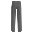 thumbnail image 5 of Women's Cotton Yoga Pants Lightweight Lounge Joggers with Pockets Drawstring Waist Casual Workout Running Beach Trousers Gray, 5 of 6
