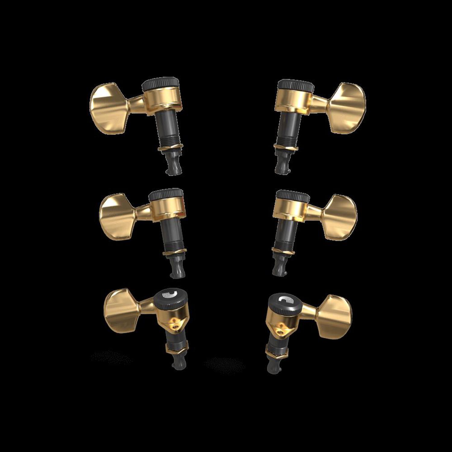 D'Addario Auto-Trim Tuning Machines, 3 + 3 Setup, Gold