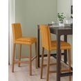 thumbnail image 2 of Orange Spring Leaves Bar Stool Covers Set of 2, Pastoral Botanical Striped Flowers Stretch Washable Bar Chair Covers with Backs, Removable Pub Counter Height Chair Cover for Kitchen Dining Room Cafe, 2 of 7
