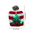 thumbnail image 3 of Christmas Decor Knitted Christmas Hat Cartoon Pattern Light Flashing Cap LED New Year  Gifts, 3 of 4