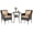 Mix Brown + Beige, variant on Costway 3 PCS Patio Furniture Set with Cushioned Patio Chairs & Tempered Glass Coffee Table Grey