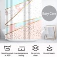 thumbnail image 3 of Extra Long Shower Curtain 72x84inch Length,Pink and White Marble Bathroom Shower Curtains Set with Hooks,Luxury Abstract Geometry Waterproof Fabric Bath Curtain, 3 of 6