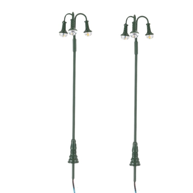 Shisuyan Mini Street Light Model Green 2Pcs 3-Head 11.8In