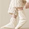 thumbnail image 4 of Snuggly Fleece Home Sleep Socks for Women Older Adults and Mothers Fall Winter Thick Thermal Plush Slipper Socks Hosiery, 4 of 8
