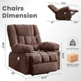 thumbnail image 3 of JMYMRY Power Lift Recliner Chair, Classic Manual Recliner Chair with Overstuffed Arms and Back, Remote Control Single Sofa,Brown, 3 of 8