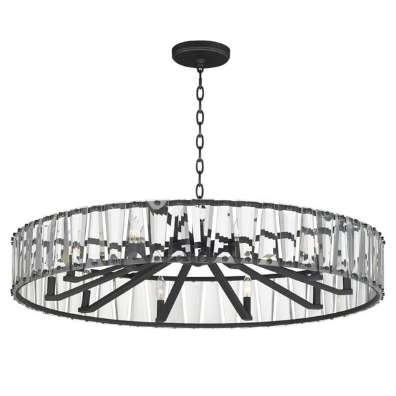 21869BCBK Maxim Lighting Odeon - 10 Light Chandelier-9.5 Inches Tall and 40 Inches Wide-Black Finish    -Traditional Installation