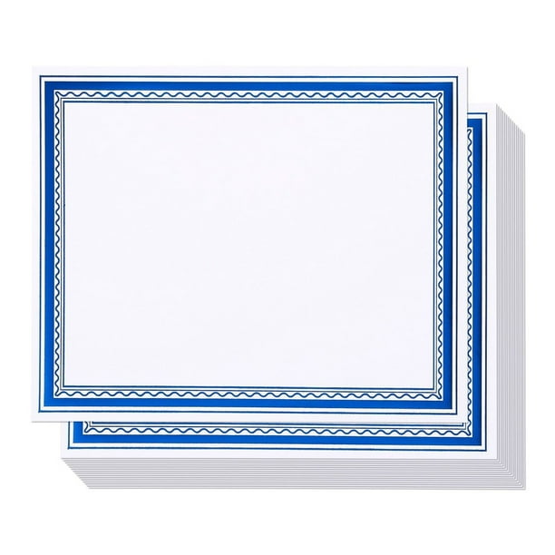 50Sheet Award Certificate Papers, Letter Sized for Diploma, Blue Foil