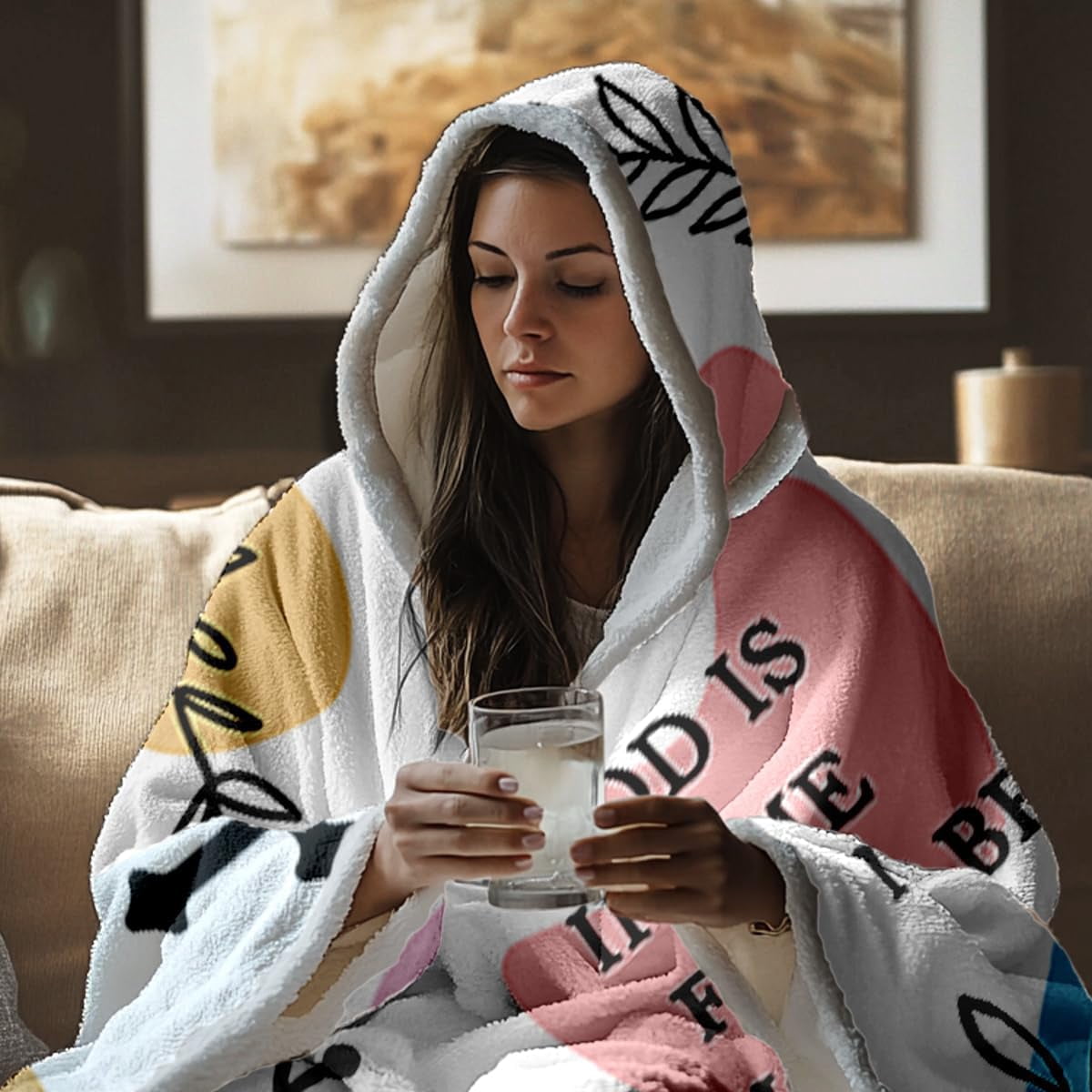Christian Gifts for Women Wife Lover Mom Girlfriend Girl Sister Birthday, Hooded Blanket Throw Blanket Hoodie Cozy Fleece Flannel Women Christmas Gifts Christ Gifts, Christ Wearable Blanket