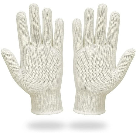 12 Pack Natural Color Working Gloves XS size.  Reusable Washable Knit Gloves