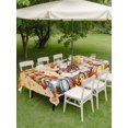 thumbnail image 3 of Outdoor Tablecloth with Umbrella Hole and Zipper, Fall Thanksgiving Rectangle Table Cloth 60x102 Inch Waterproof Tablecloth, Farmhouse Gnomes Pumpkin Falling Leaves Picnic Table Cover for Patio, 3 of 7
