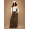 thumbnail image 6 of Women'S Wide Leg Sweatpants High Waisted Baggy Interior Drawstring Sweatpants Straight Leg Sweat Pants Coffee Color L, 6 of 9