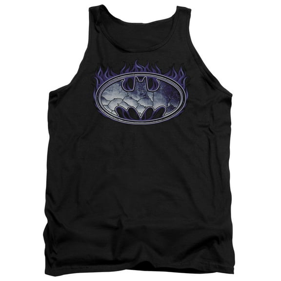 Batman Cracked Shield Adult Tank Top Black