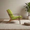 thumbnail image 3 of Linen Lounge Chair | Lumbar Support in Mid - Century Rooms | Solid Wood & Foam Cushion | Quick & Easy Assembly, 3 of 4