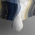 thumbnail image 4 of Blue White Gold Marble Pattern Rectangle Tablecloth 60"x102",Waterproof Polyester Rectangle Table Cloth, Wipeable Spillproof Polyester Tablecloth for Dining, Camping, Indoor and Outdoor, 4 of 6