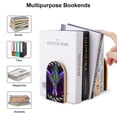 thumbnail image 3 of Tool Band Bookends Wood Book Divider Decor Shelves Non-Skid Book Stand 2 Pieces For Classroom Dormitory Bookshelf Office Home, 3 of 7