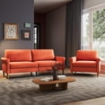 thumbnail image 5 of Vesgantti 75'' Mid-Century Modern Sofa, Comfortable Upholstered Orange Couch, 2/3 Seater with Side Pockets for Living Room, 5 of 8