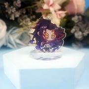 ZILEFSILK Anime Demon Slayer Kimetsu No Yaiba Acrylic Figure Keychain Set Vision Stand Merch Personalized Key Chain