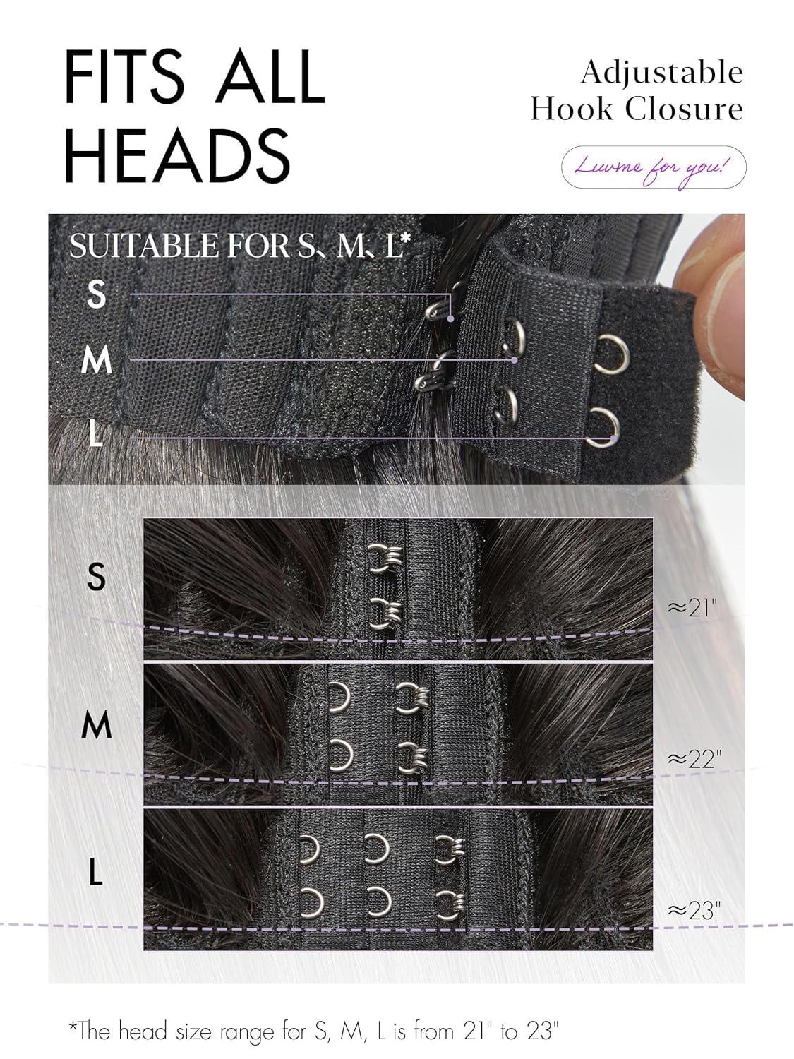 LUVME 100% Human Hair 5x5 Lace Front 18" Straight Wigs Glueless Pre Cut Plucked Long Black Closure for Women