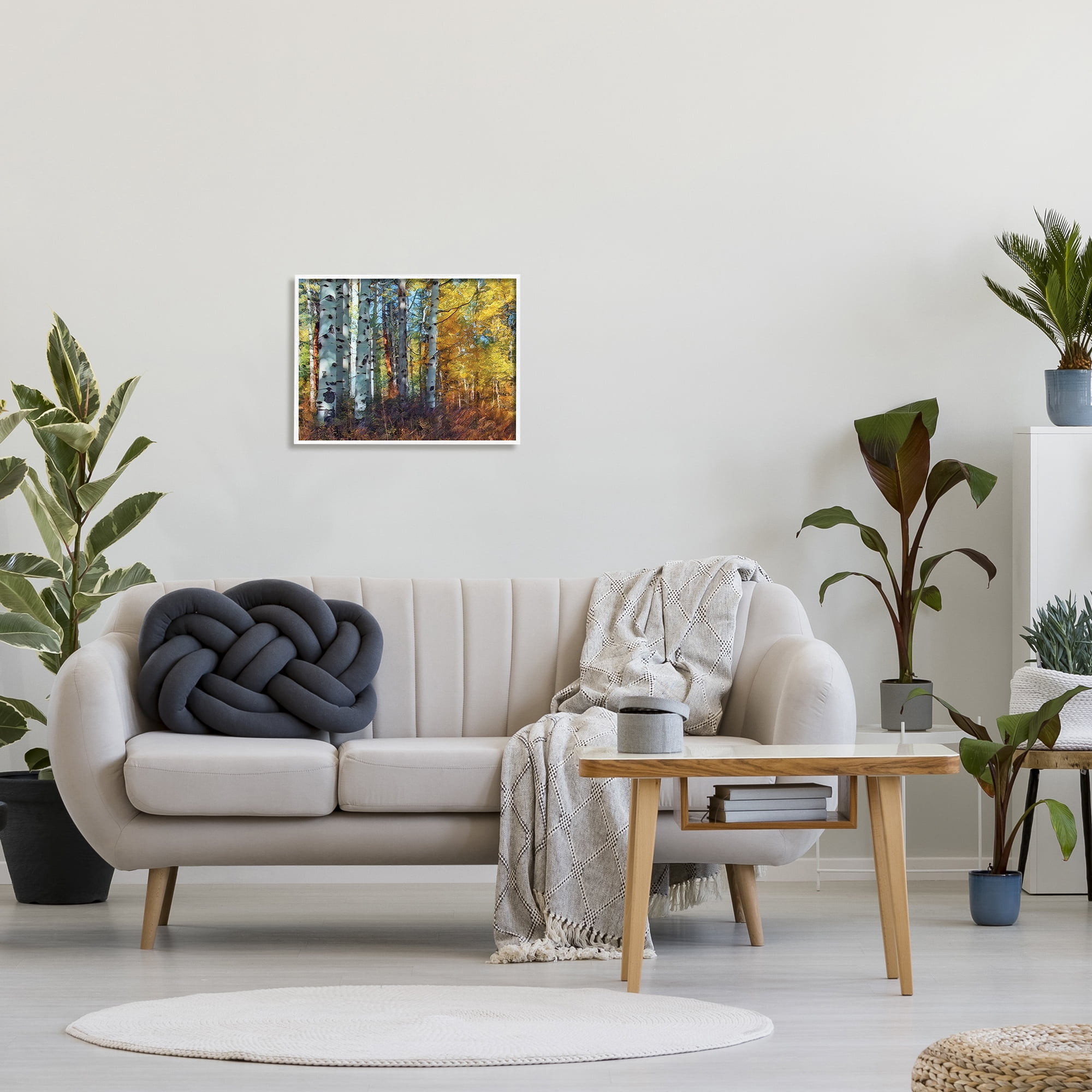 Stupell Industries Cluster of Birch Trees in Yellow Autumn Forest, 16 x 20, Designed by Larry McFerrin