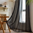thumbnail image 1 of Nvzi Cortinas elegantes transparentes - 1 cortina negra transparente para sala de estar, 150cm*214cm - Cortinas de encaje para ventana, cortinas transparentes que filtran la luz,, 1 of 5
