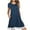Navy Dress for women, variant on ATOYSOY Women's Beach Sundress Lace Splicing Mini Loose Dress Retro Elegant Casual Relaxed Short Sleeve Round Neck Trendy Workout Dress for Girls Brown XXXXL