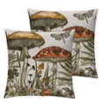 thumbnail image 2 of JRXY Lumbar Throw Pillow Cover Decorative Bedroom Living Room Cute Forest Witch Magic Mushroom Forager Fern Cushion Case for Bed Sofa Couch,Set of 2 White, 2 of 6