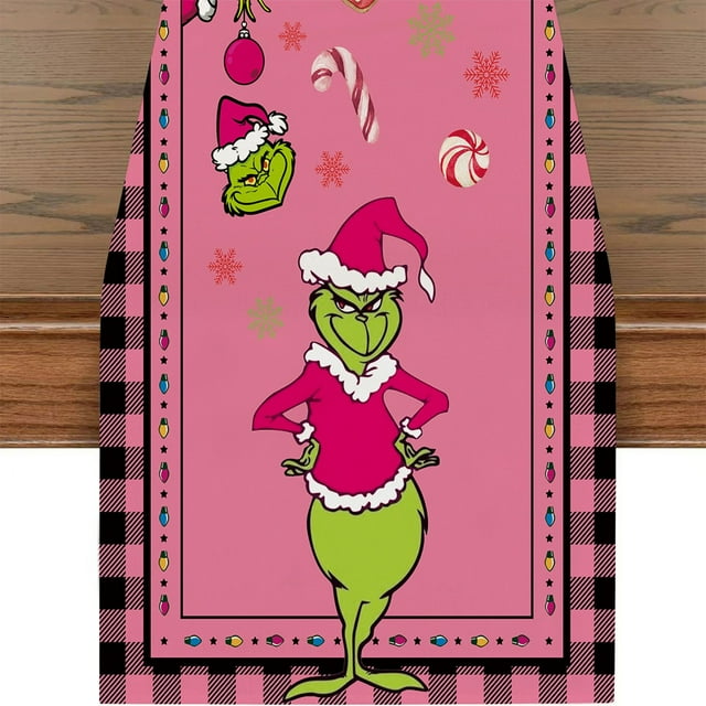 Grinch Decor Grinch Christmas Decorations Bathroom Grinch Christmas Decorations Linen Green Christmas Table Runner Merry Tablecloth Christmas Xmas Holiday Table Decorations