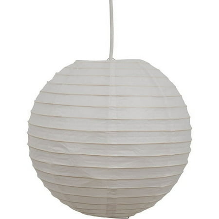 Round Paper Lantern Light, White