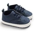thumbnail image 4 of Baby Boys Girls Oxford Shoes Hard Bottom Lace Up Sneaker PU Leather Moccasin Infant Toddler First Walker Uniform Dress Loafer Shoes 3-18 Months, 4 of 6