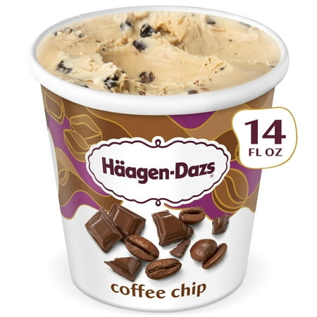 Haagen Dazs Coffee Chip Ice Cream, Gluten Free, Kosher, 1 Package, 14oz