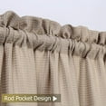 thumbnail image 3 of Zzistar Waffle Plaid Water Repellent Rod Pocket Tier Curtains, Pack of 2, Taupe, 3 of 7