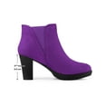 thumbnail image 5 of BLISSFUL STEP Women's Round Toe Block Heels Chelsea Ankle Boots Purple 9.5, 5 of 5