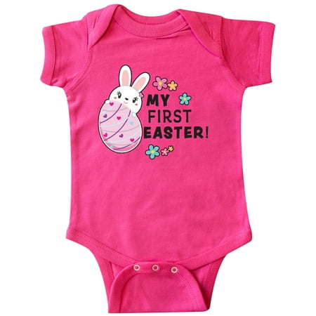 

Inktastic My First Easter with Bunny Behind Egg Gift Baby Girl Bodysuit