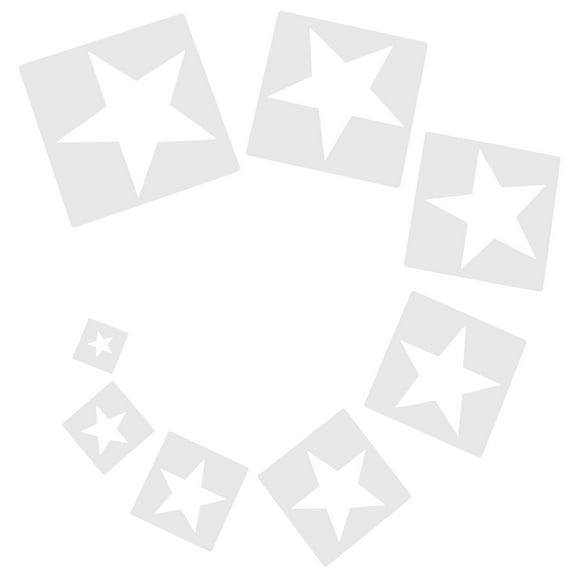 8 Pieces Reusable Star Shape Painting Stencils for Kids, Printing Spray Templates for Drawing and Craft Projects